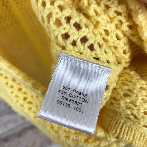 Christopher & Banks Yellow Tie Front Knit Top L - Picture 4 of 6